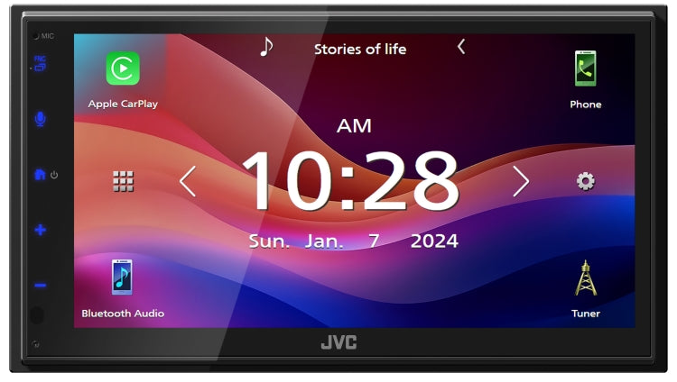 JVC KW-M695BW, 6.8" Double Din Digital Multimedia Receiver w/ Wireless CarPlay & Android Auto Capabilities