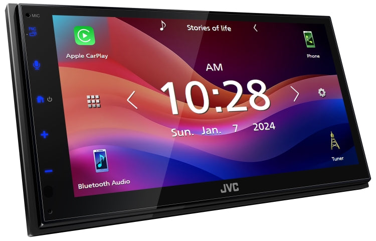JVC KW-M695BW, 6.8" Double Din Digital Multimedia Receiver w/ Wireless CarPlay & Android Auto Capabilities