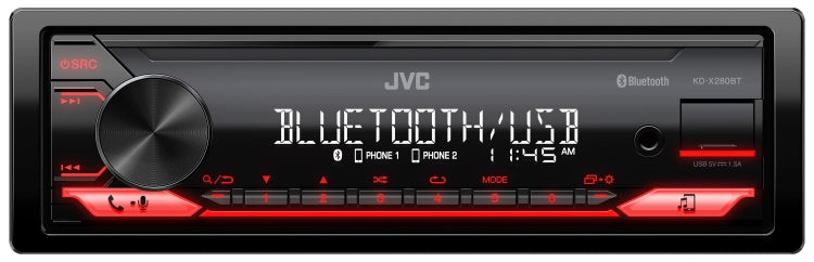 JVC KD-X280BT, Single Din Digital Media Receiver w/ Alexa Capabilities
