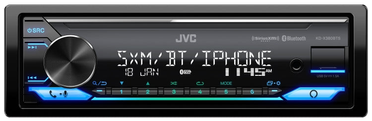 JVC KD-X380BTS, Single Din Digital Media Receiver w/ Alexa Capabilities