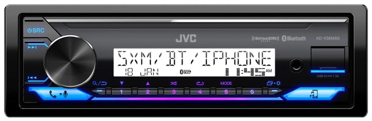 JVC KD-X38MBS, Single DIN Digital Media Receiver for JEEP, Marine, & Powersports