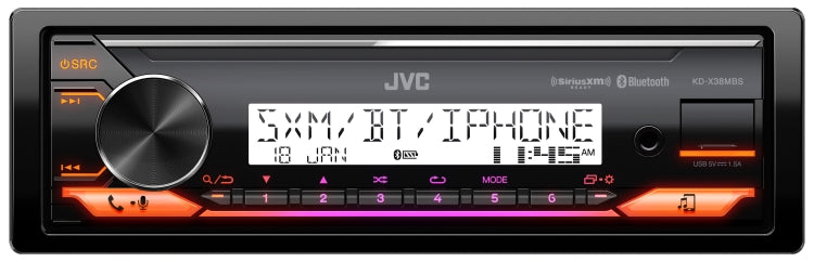 JVC KD-X38MBS, Single DIN Digital Media Receiver for JEEP, Marine, & Powersports