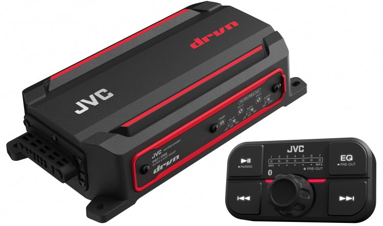 JVC KS-DR2104DBT, DRVN Series 4-Channel Marine Amplifier w/ Bluetooth Streaming - 200W