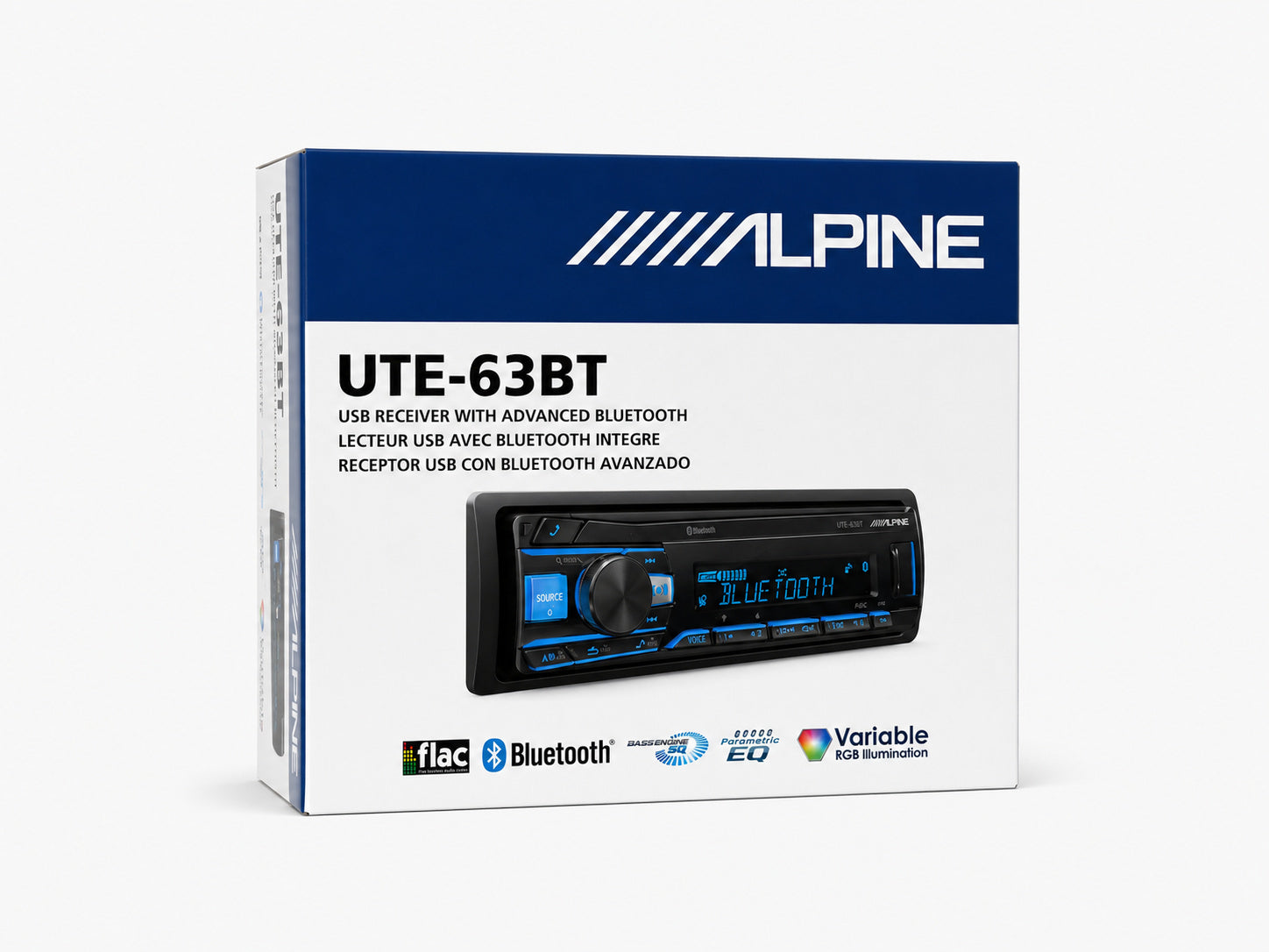 Alpine UTE-63BT, Single DIN Digital Media Receiver w/ AUX & USB Inputs