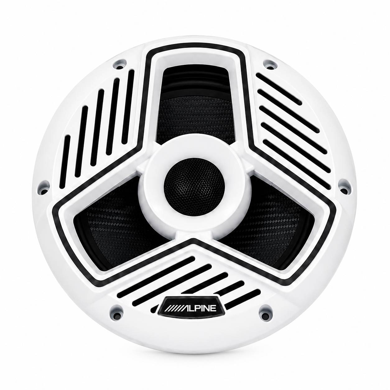 Alpine MRN-S88-LW, 8.8" Marine 2-Way Coaxial Speakers w/ LED Grille - White