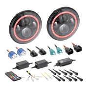 Metra JP-702RGB, 7” LED Headlights with RGB Halo - Fits Select Jeep Wrangler