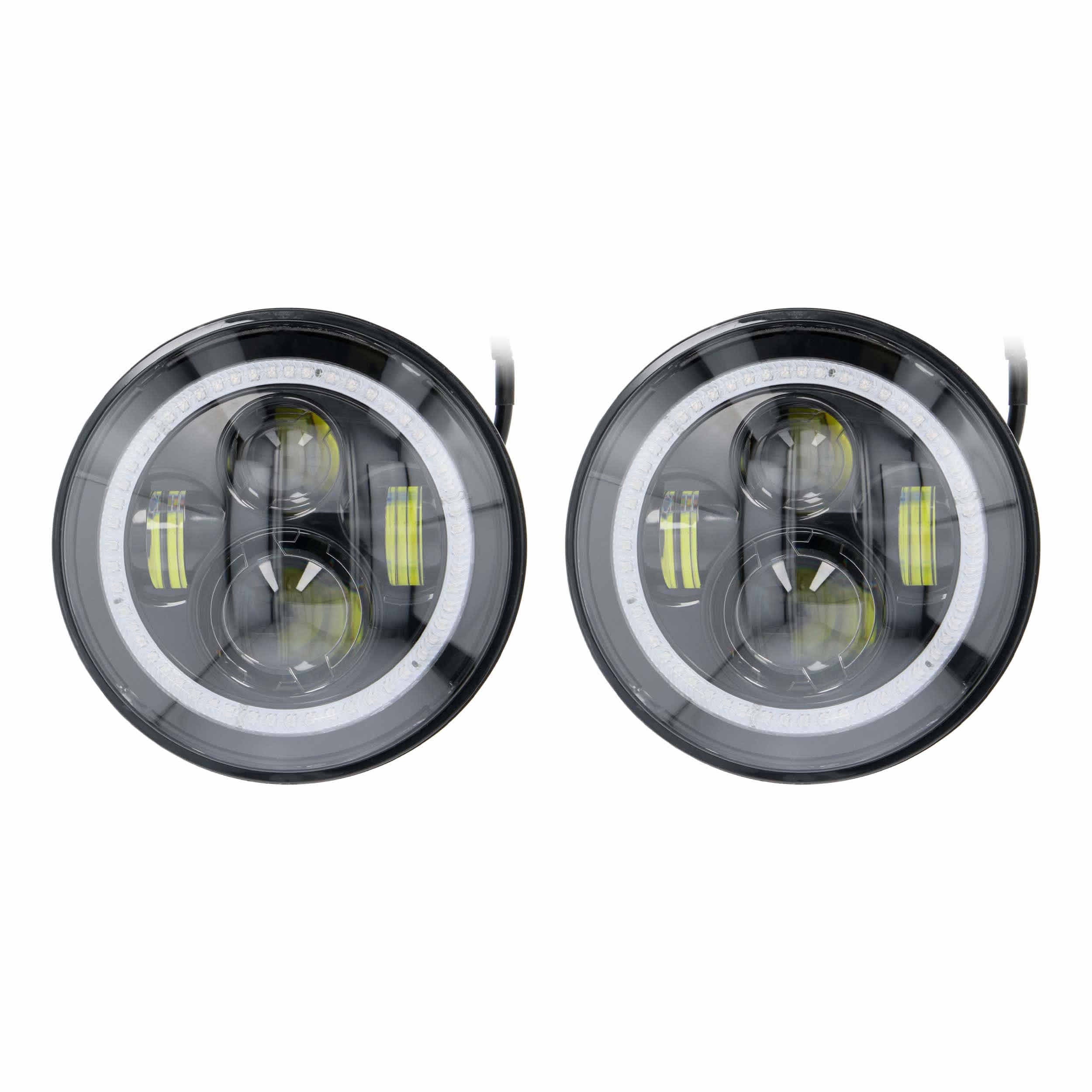 Metra JP-702RGB, 7” LED Headlights with RGB Halo - Fits Select Jeep Wrangler