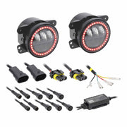 Metra JP-702RGBFL, 4" LED Fog Lights with RGB Halo - Fits Select Jeep® Wrangler