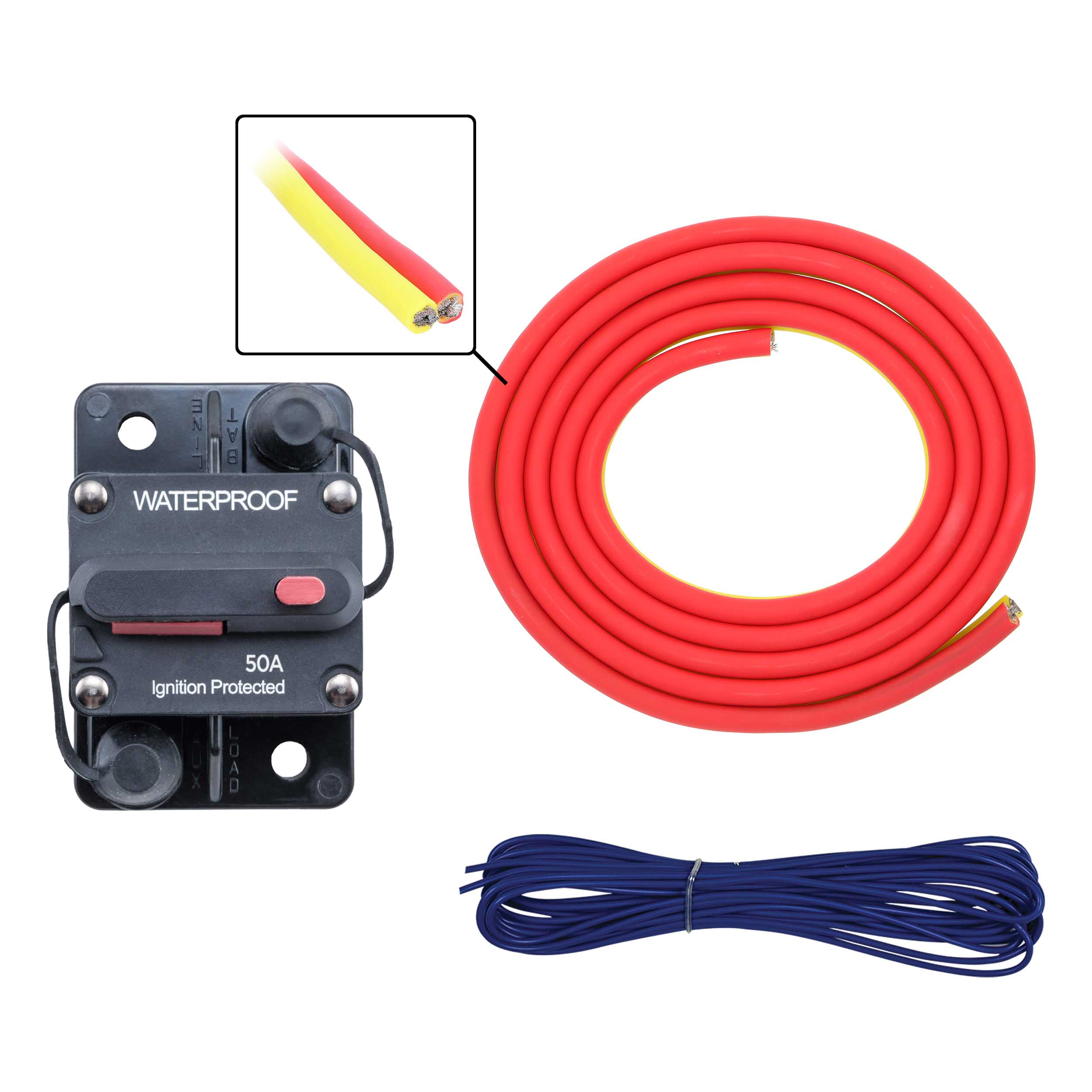 Metra ML-AK8-10, 8 AWG Marine Amp Kit - 10ft. w/ Circuit Breaker