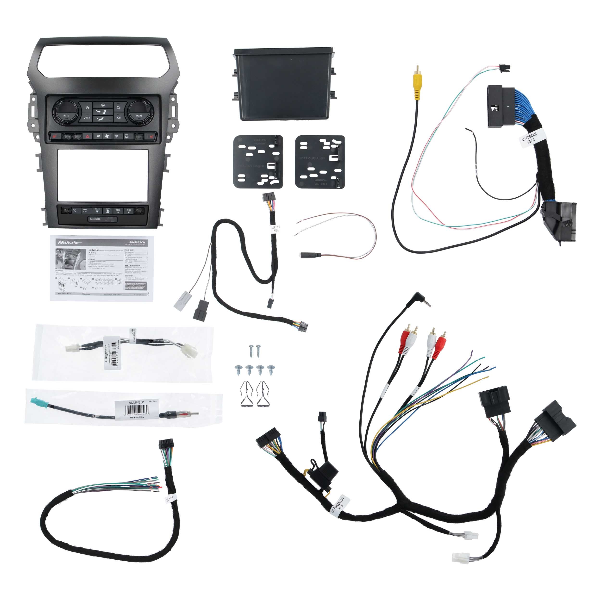 Metra 99-5862CH, Multi-Kit Radio Installation Dash Kit for Select Ford Explorer 2011-2019 (Non-Sony With Factory 8" Screen)