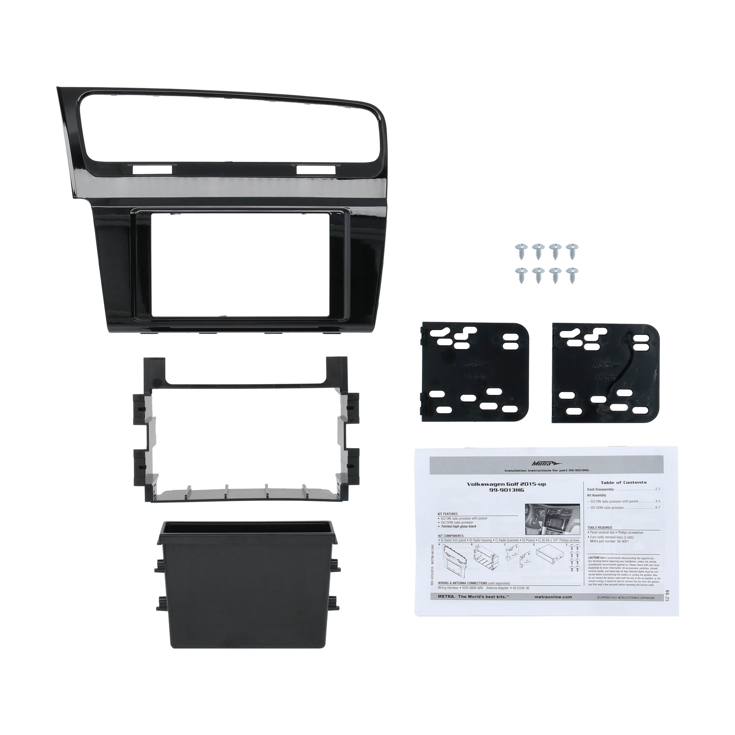 Metra 99-9013HG, Multi-Kit Radio Installation Dash Kit for Select Volkswagen Golf 2015-up