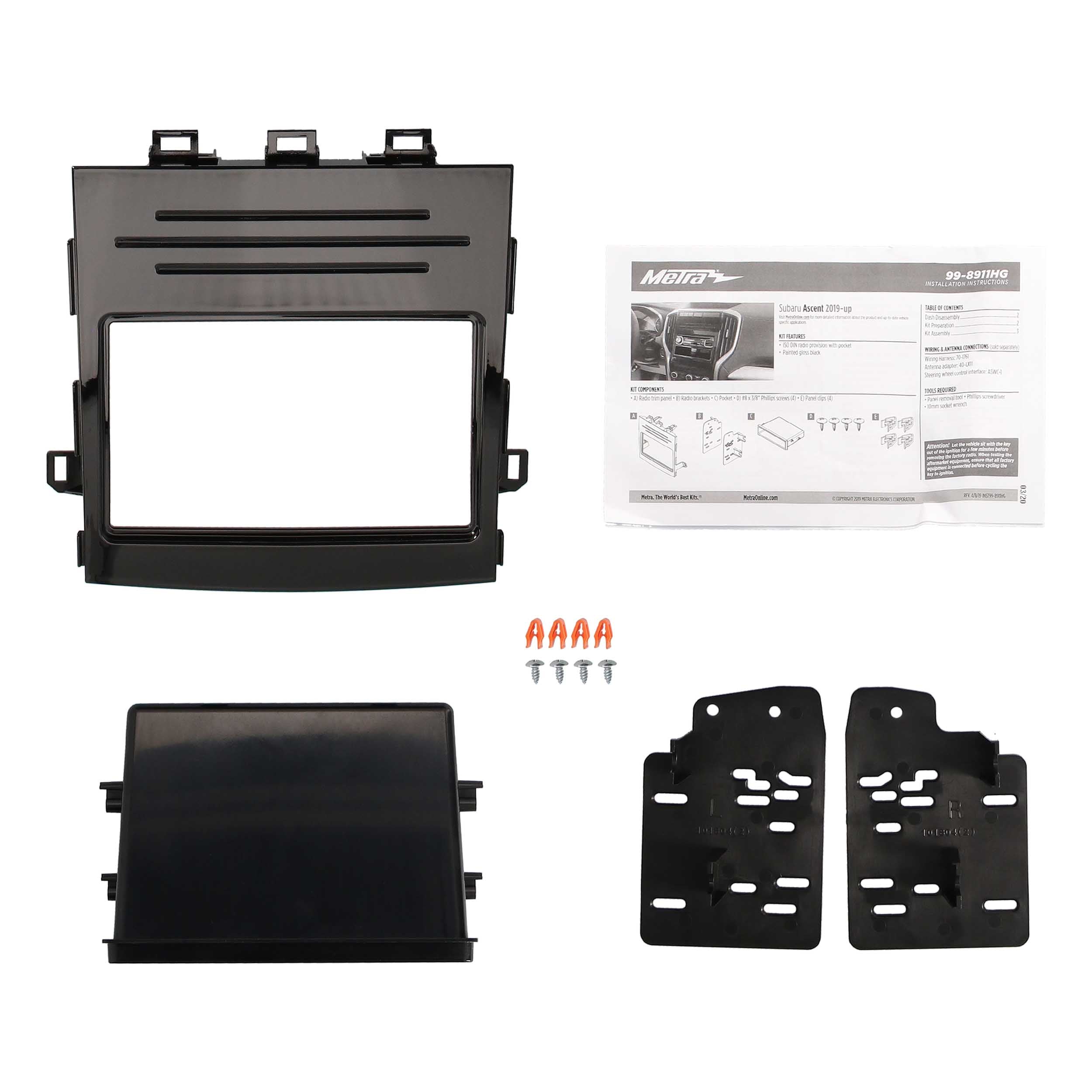 Metra 95-8911HG, Double DIN Radio Installation Dash Kit for Select Subaru Ascent 2019-2022