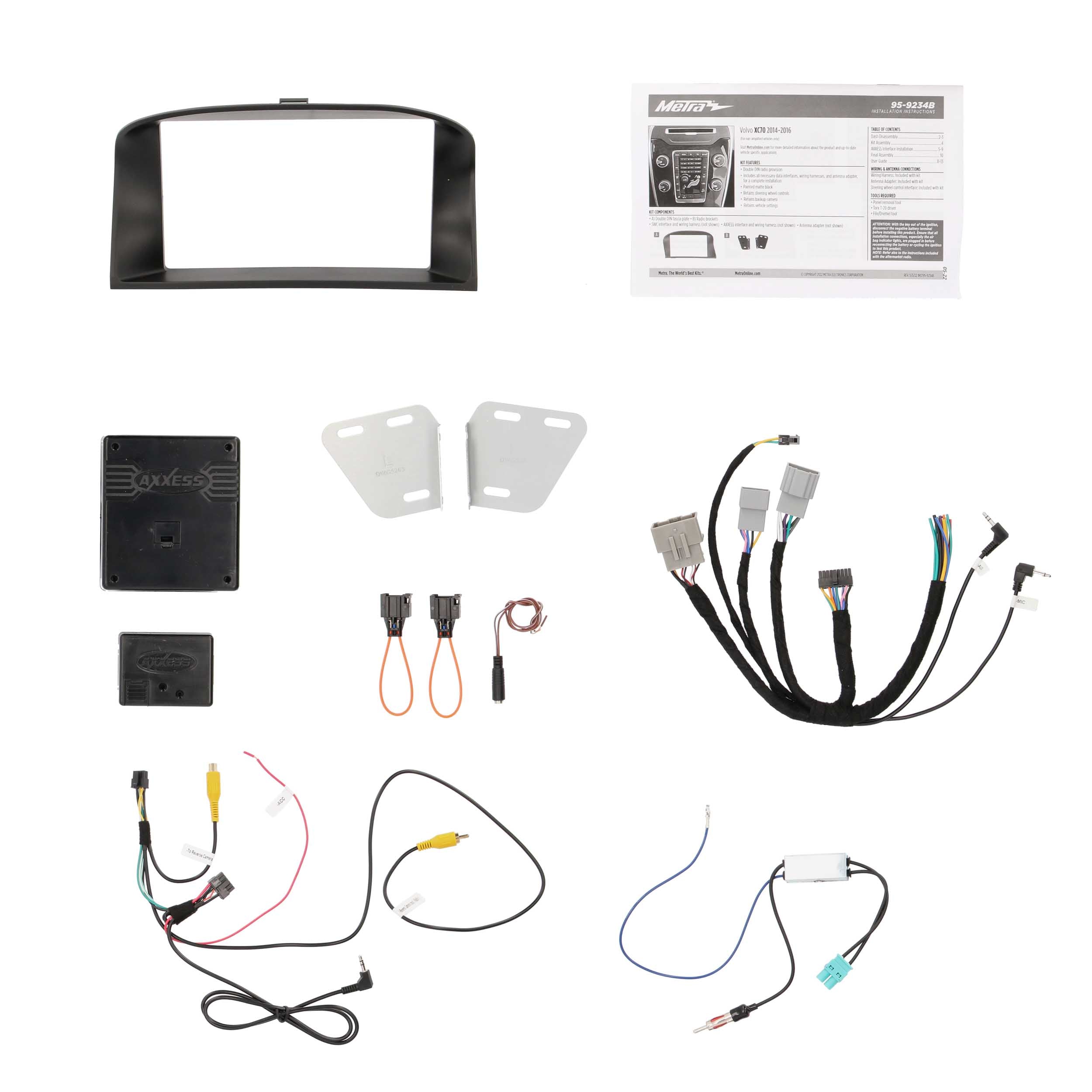 Metra 95-9234B, Double DIN Radio Installation Dash Kit for Select Volvo XC70 2014-2016 Non-Amplified