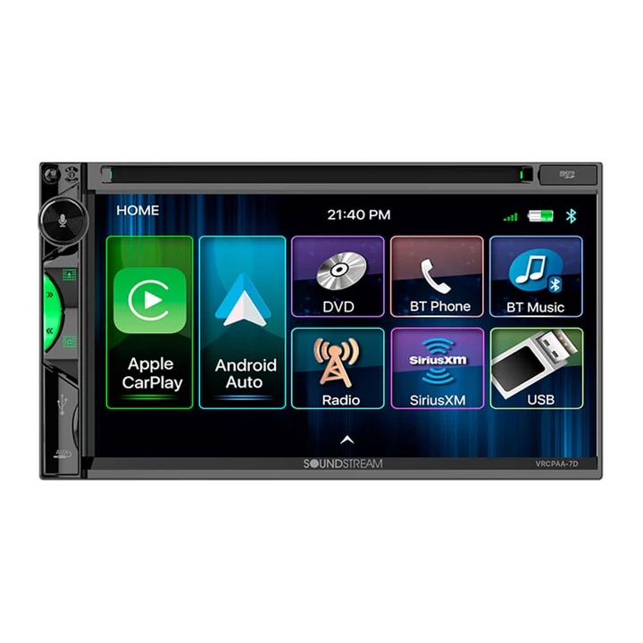 Sound Stream VRCPAA-7D, Reserve 7" Double DIN Multimedia Receiver w/ Apple CarPlay & Android Auto
