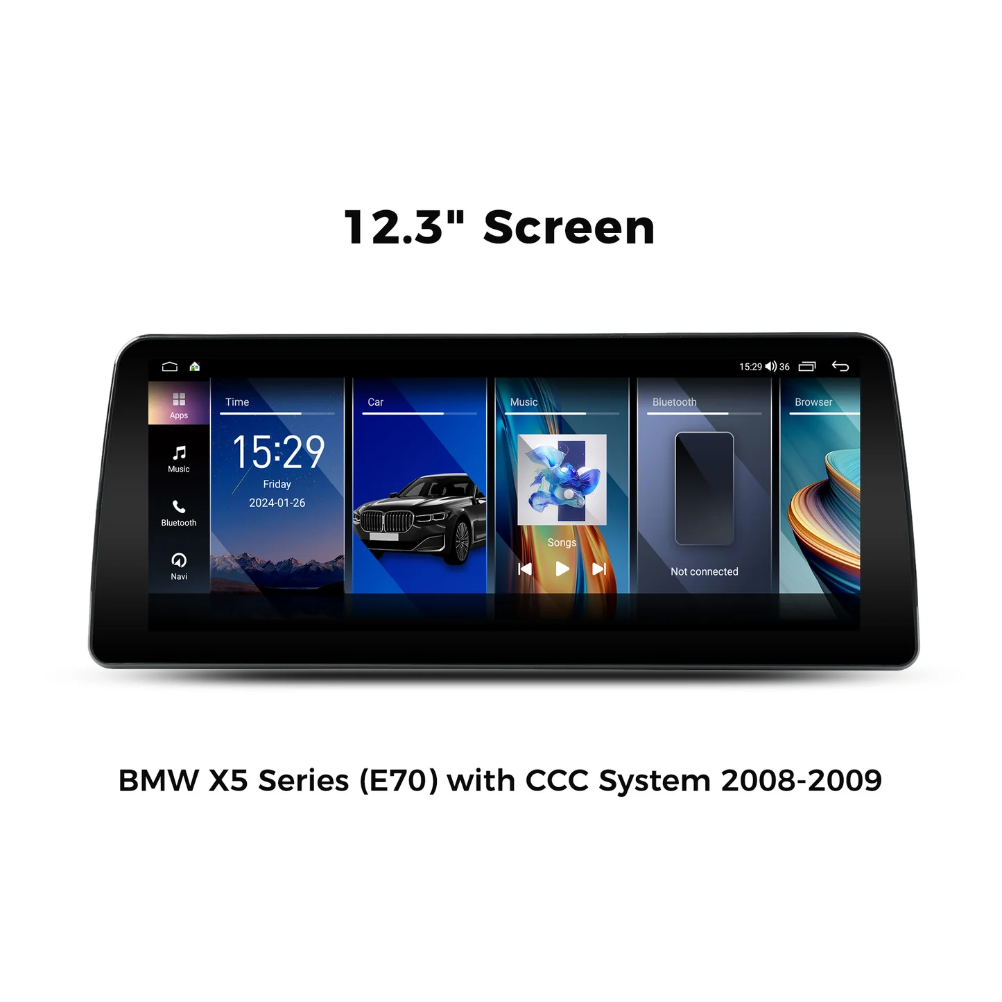 Vinland VBMX53L12B8, 12.3" Digital Multimedia Receiver for BMW X5 Series (E70) 2008-2009 with CCC System