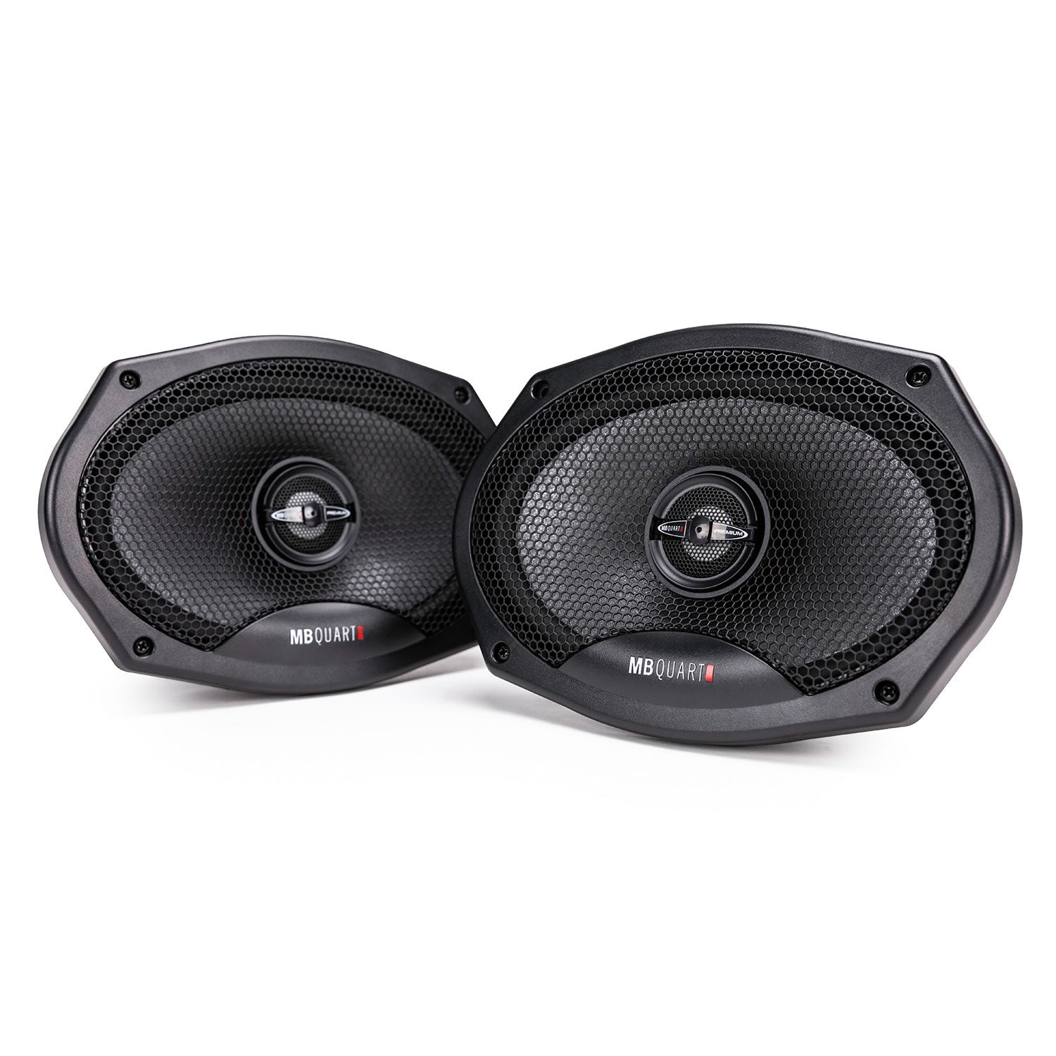 MB Quart PK1-169, Premium 6x9" 2-Way Coaxial Speakers With Grills, 220 Watts