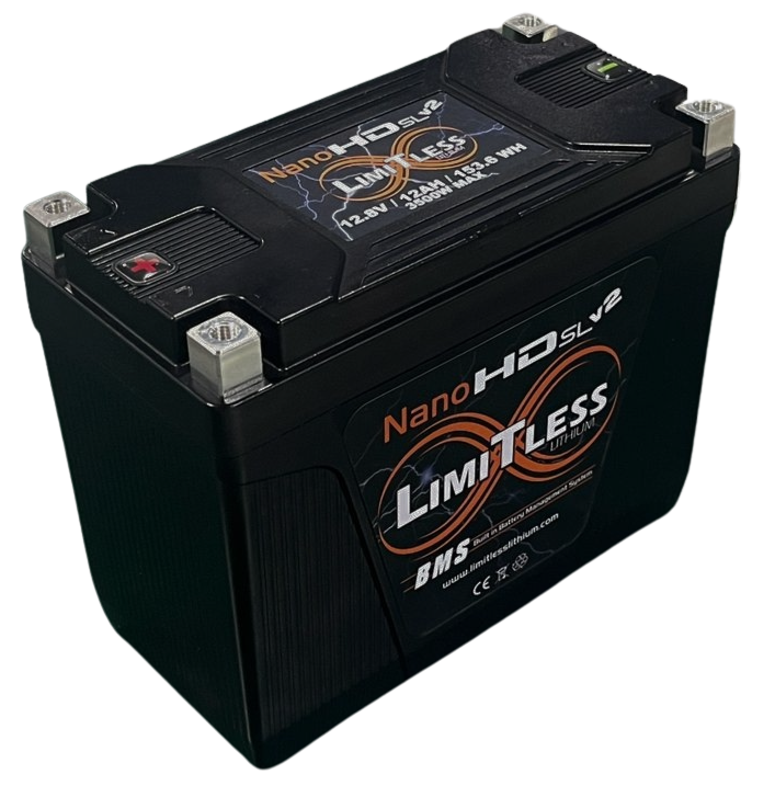 Limitless NSL-12AHV2, Nano Slim V2 12AH 3000W Motorcycle/Powersports Battery