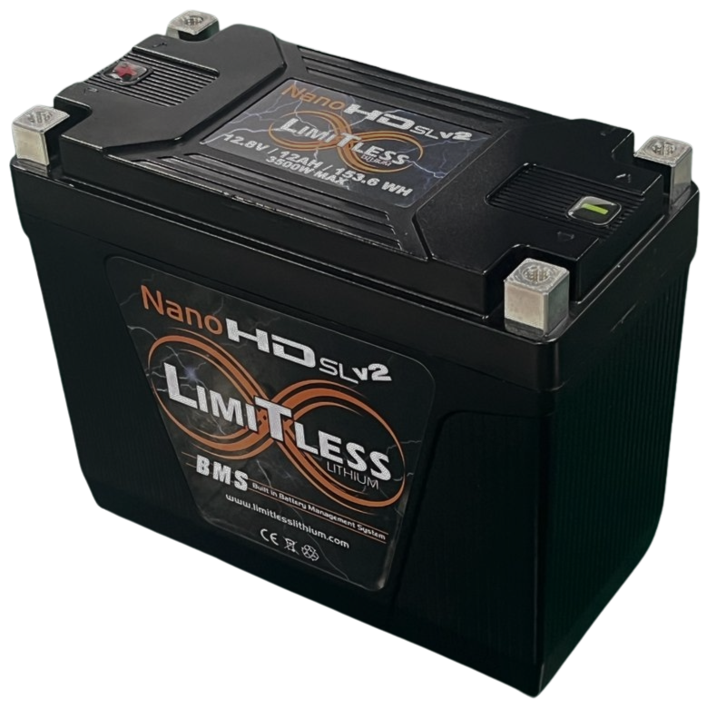 Limitless NSL-12AHV2, Nano Slim V2 12AH 3000W Motorcycle/Powersports Battery
