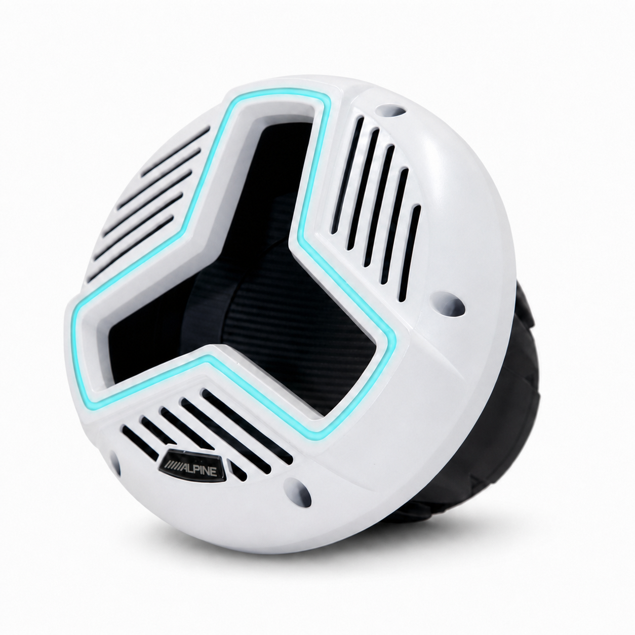 Alpine MRN-W10S4-IB-LW, Marine 10" Infinite Baffle Single 4 Ohm Voice Coil Subwoofer - White