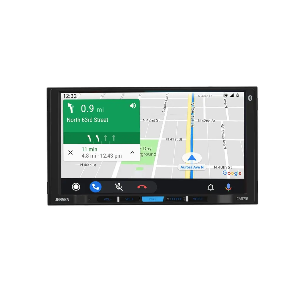 Jensen CAR716, 7" Double DIN Digital Multimedia Receiver with/ Apple CarPlay & Android Auto Compatibility