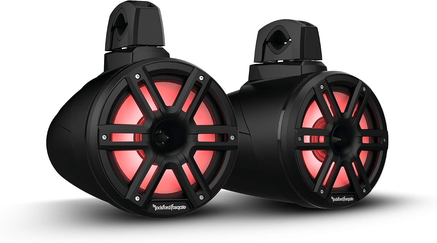 Rockford Fosgate M2WL-8HB, M2 Series 8" Color Optix Horn Wake Tower Speakers - Black & Stainless Grille - 1200W