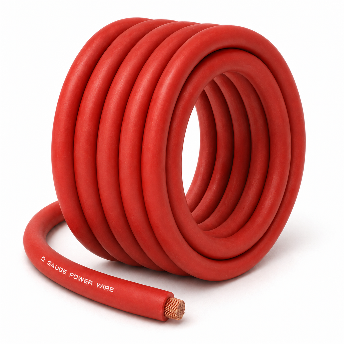 SoundBox CW0-25R, 0 Gauge 25' CCA Amplifier Power / Ground Wire Roll, Red