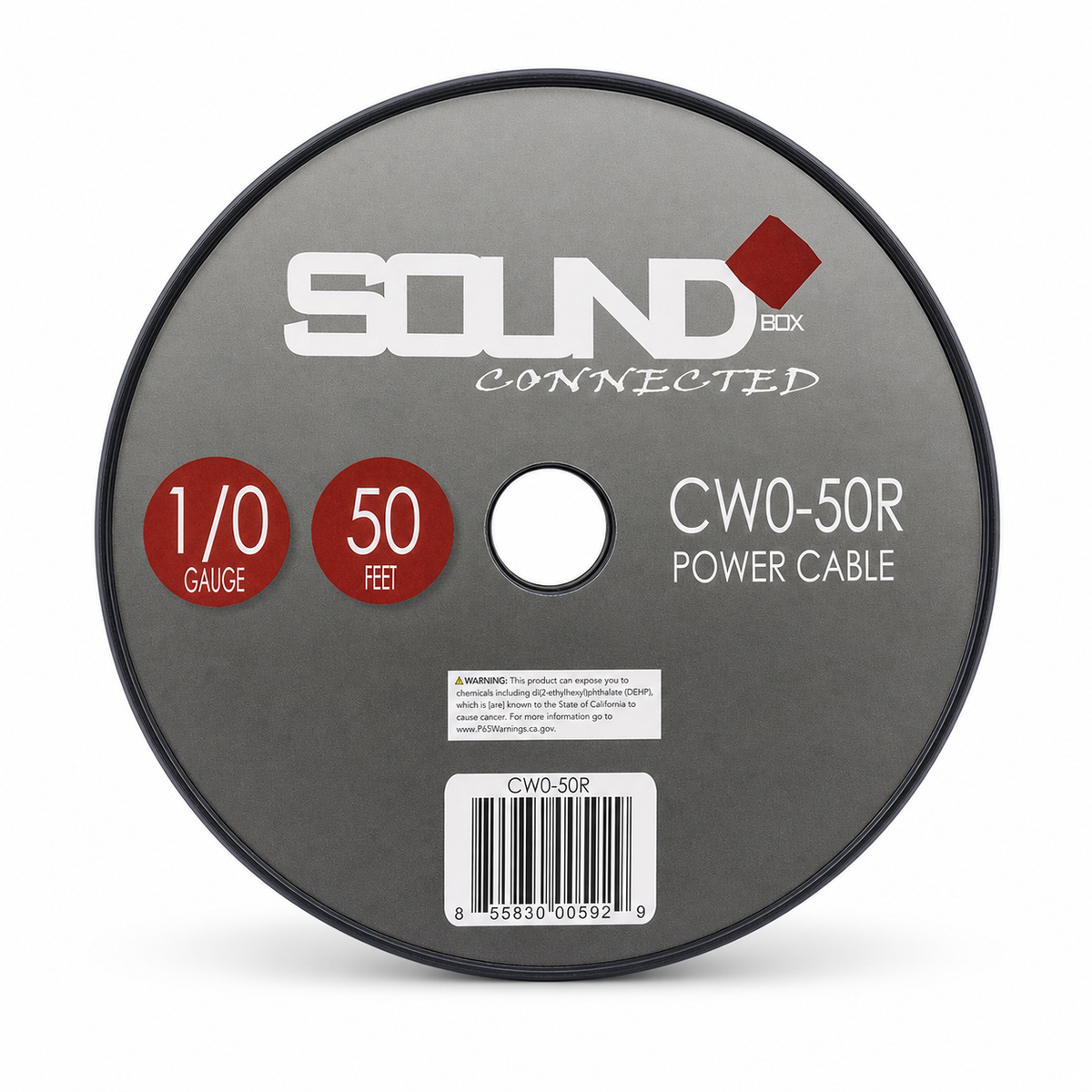 SoundBox CW0-50R, 0 Gauge 50' CCA Amplifier Power / Ground Wire Spool, Red