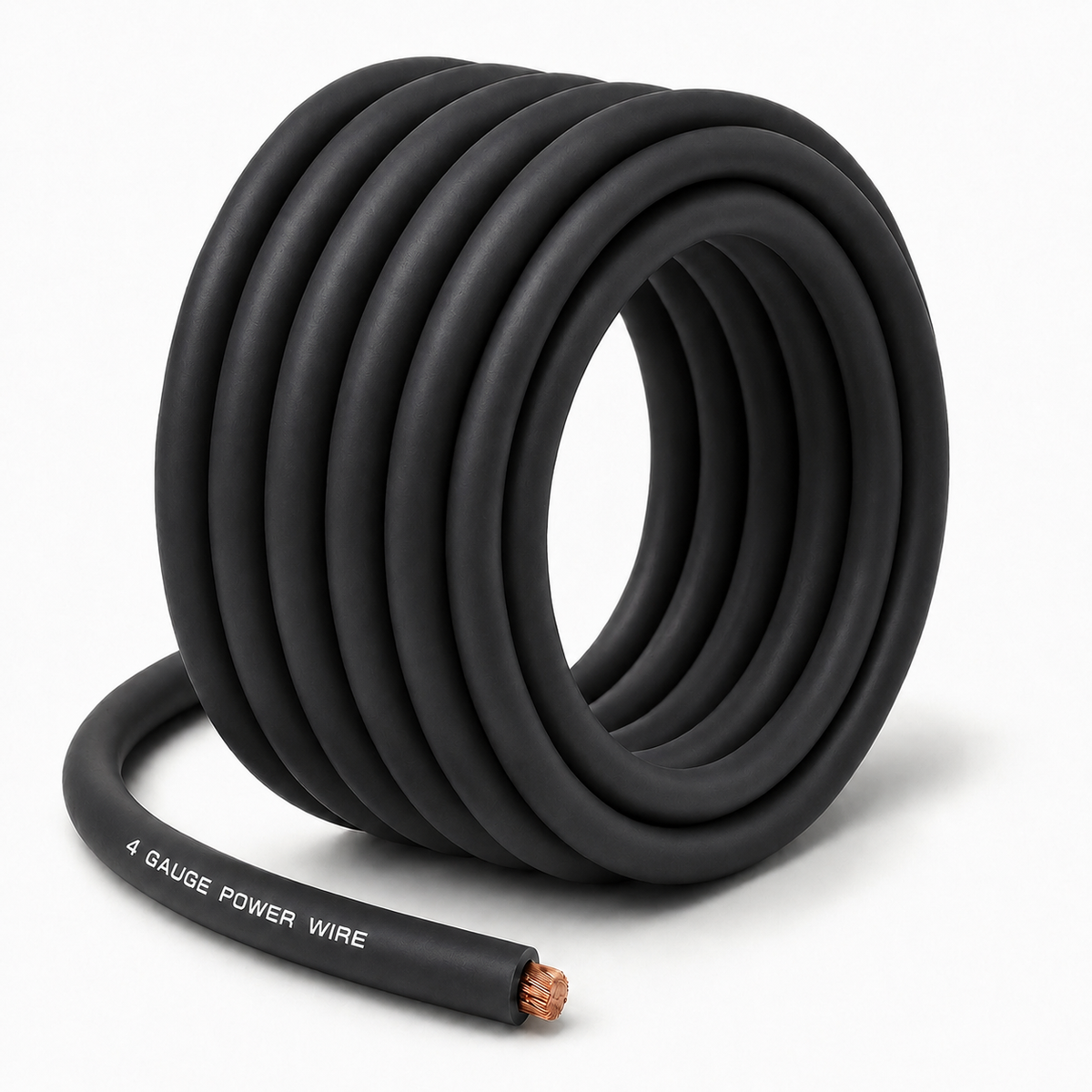 SoundBox CW4-25BK, 4 Gauge 25' CCA Amplifier Power / Ground Wire Roll, Black