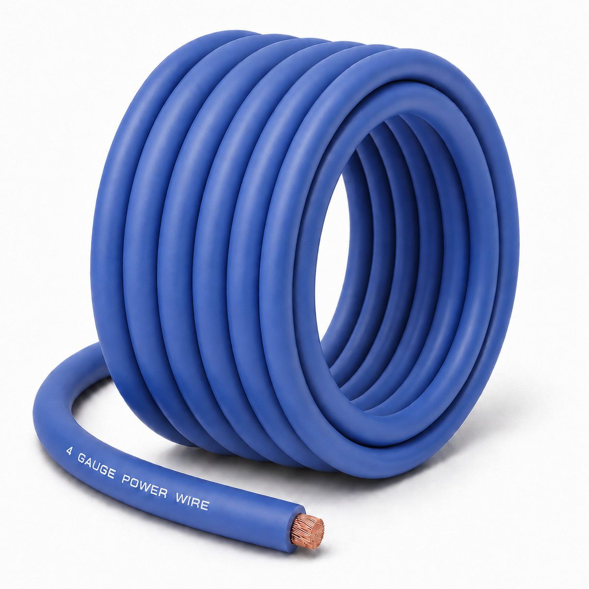 SoundBox CW4-25BL, 4 Gauge 25' CCA Amplifier Power / Ground Wire Roll, Blue