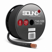 SoundBox CW8-250BK, 8 Gauge 250' CCA Amplifier Power / Ground Wire Spool, Black