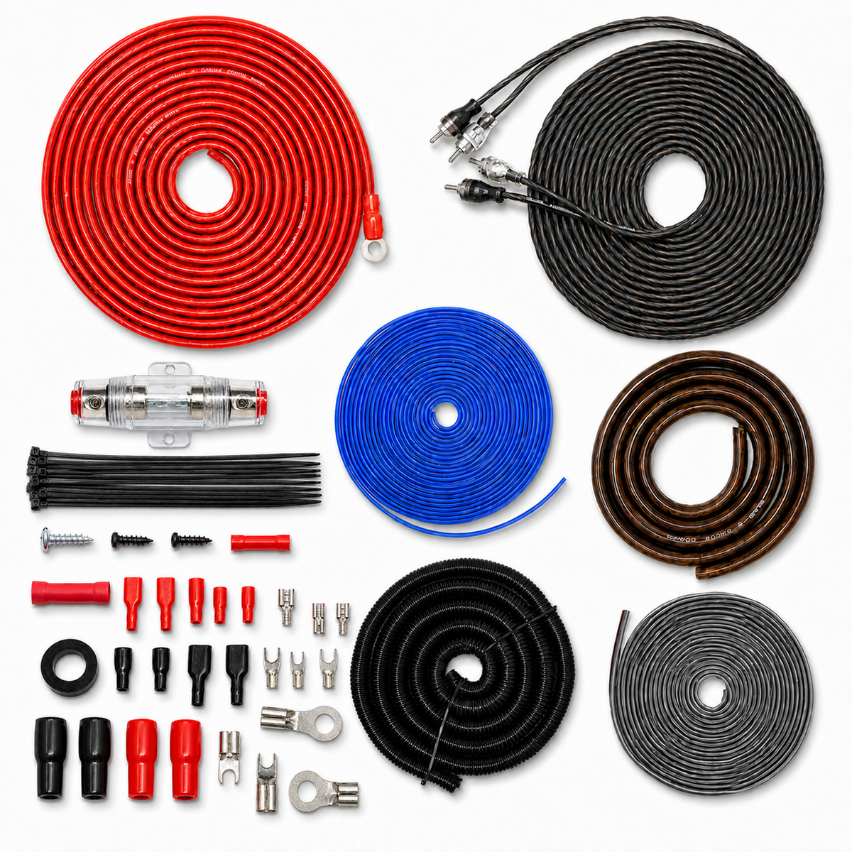 SoundBox ECK8, 8 Gauge 2 Channel Complete Amplifier Install Kit - 1500W