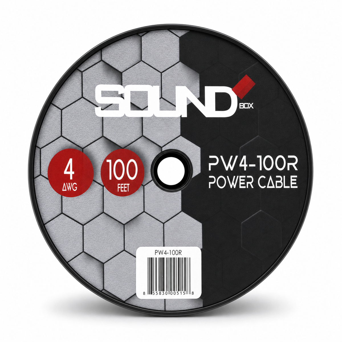SoundBox PK4-100R, 4 Gauge 100' Copper Amplifier Power / Ground Wire, Red