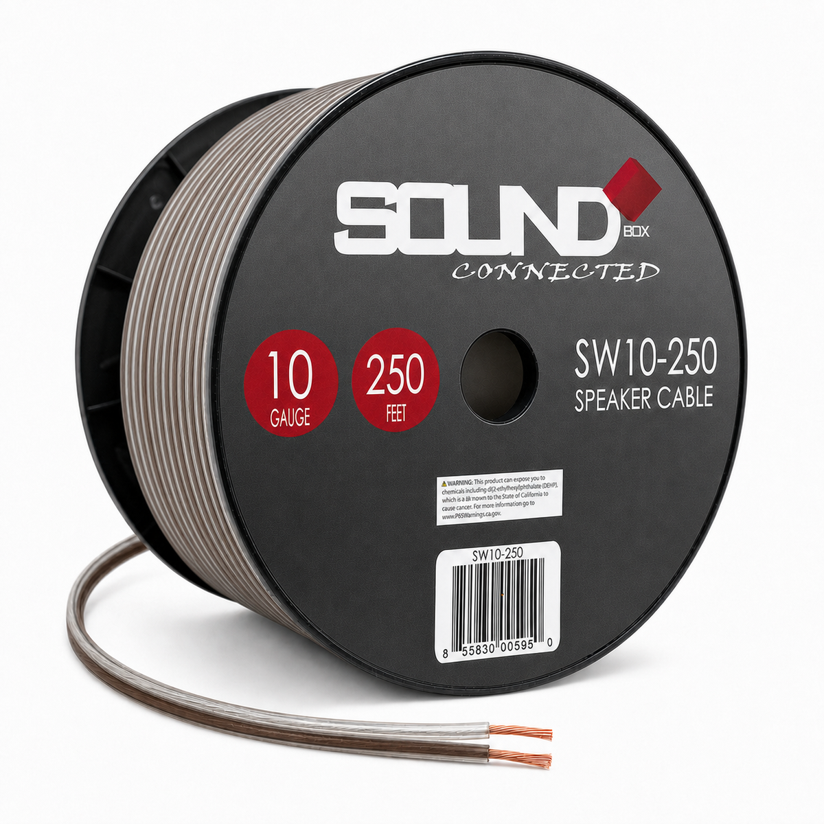 SoundBox SW10-250, 10 Gauge Home / Car Speaker Wire Spool - 250'