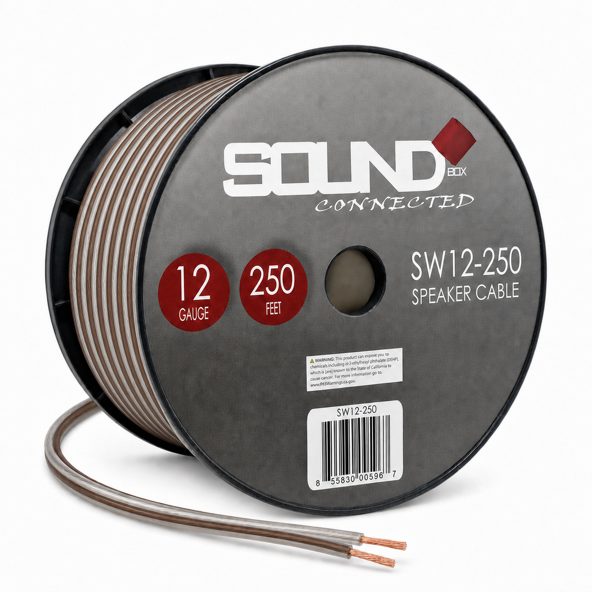 SoundBox SW12-250, 12 Gauge Home / Car Speaker Wire Spool - 250'