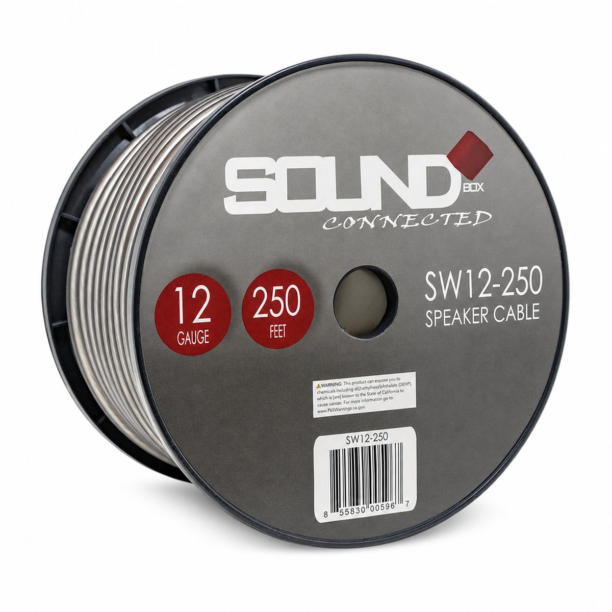 SoundBox SW12-250, 12 Gauge Home / Car Speaker Wire Spool - 250'