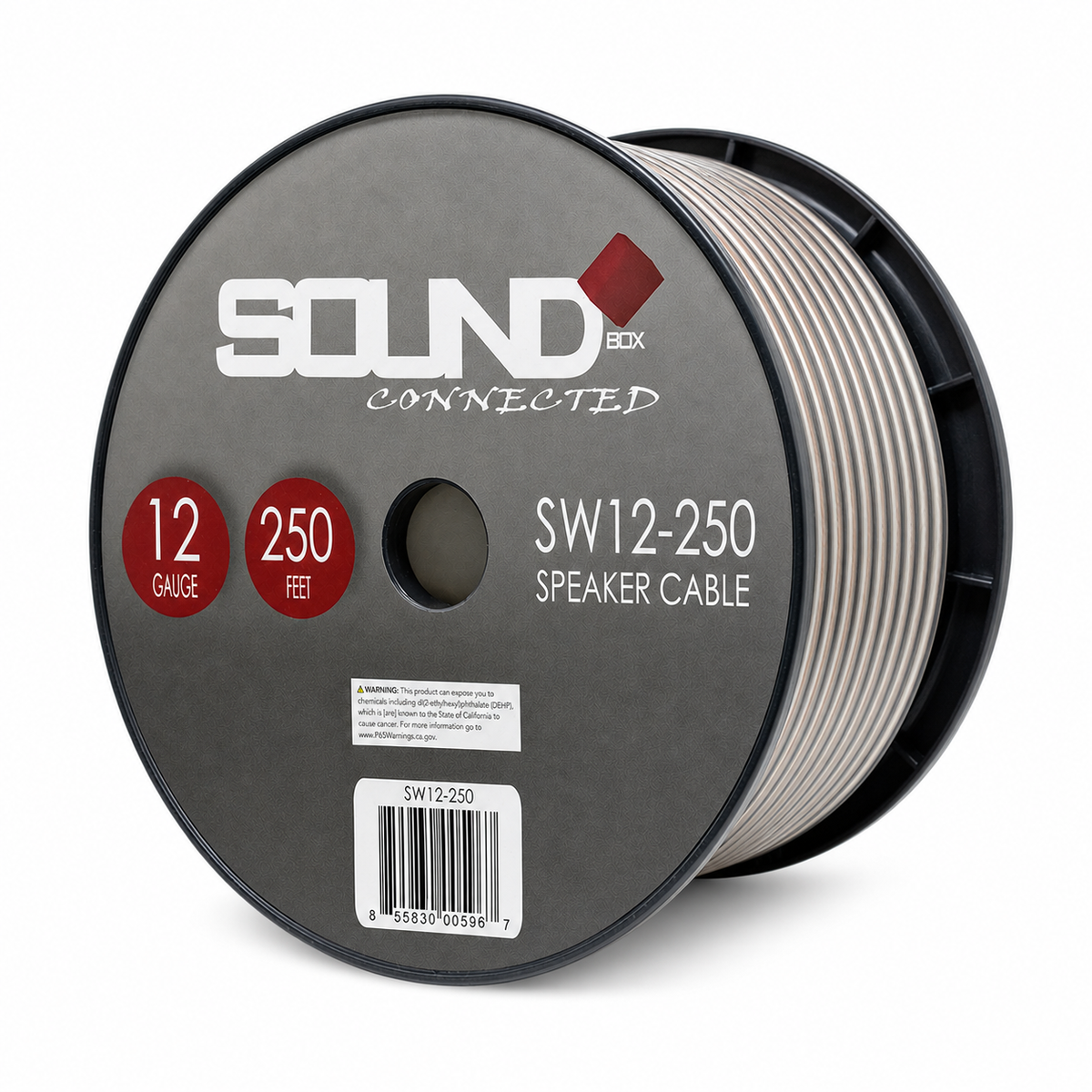 SoundBox SW12-250, 12 Gauge Home / Car Speaker Wire Spool - 250'
