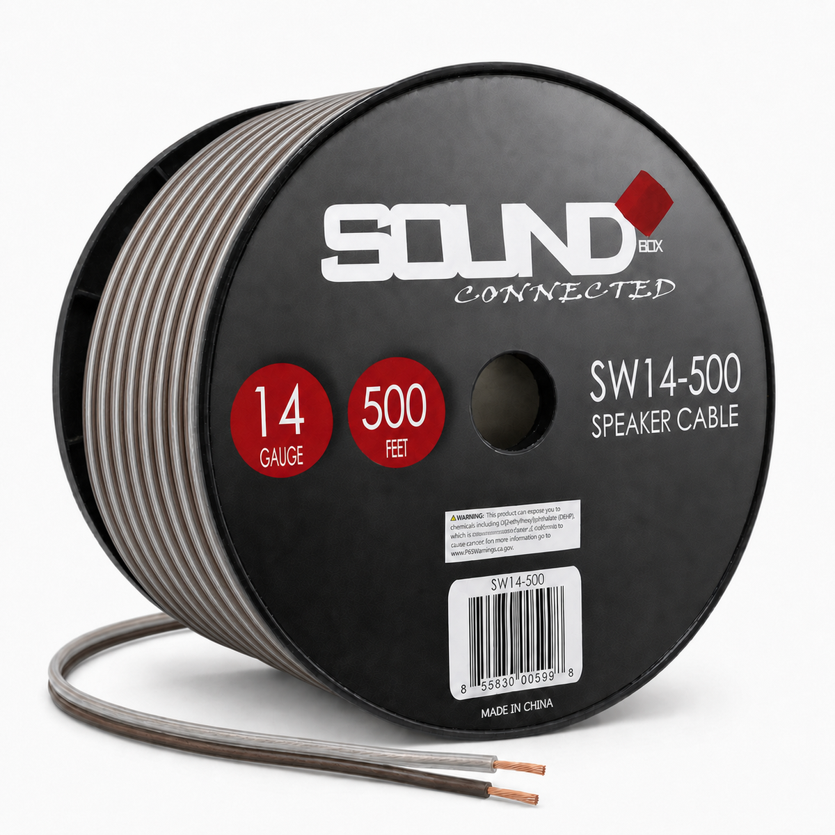 SoundBox SW14-500, 14 Gauge Home / Car Speaker Wire Spool - 500'