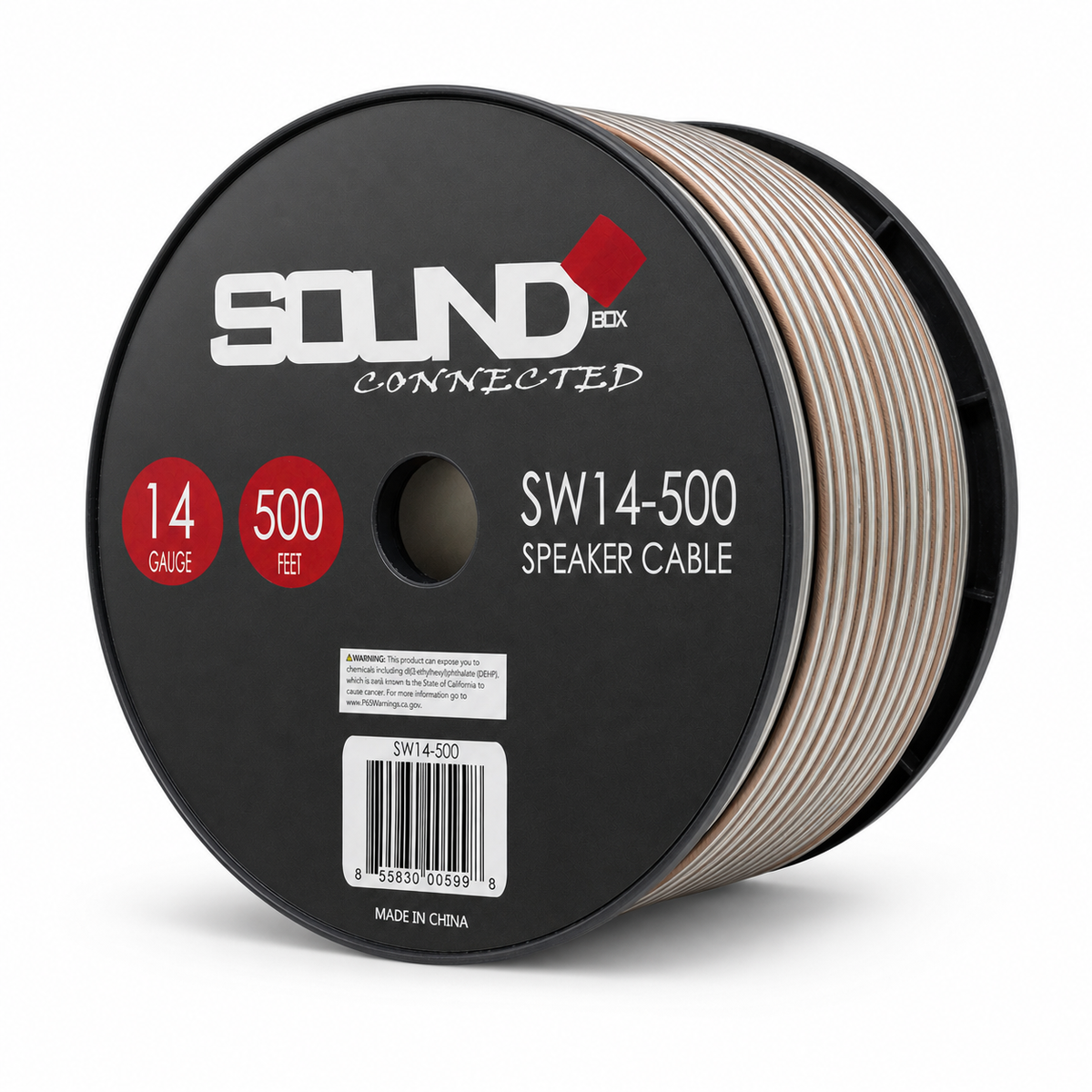 SoundBox SW14-500, 14 Gauge Home / Car Speaker Wire Spool - 500'