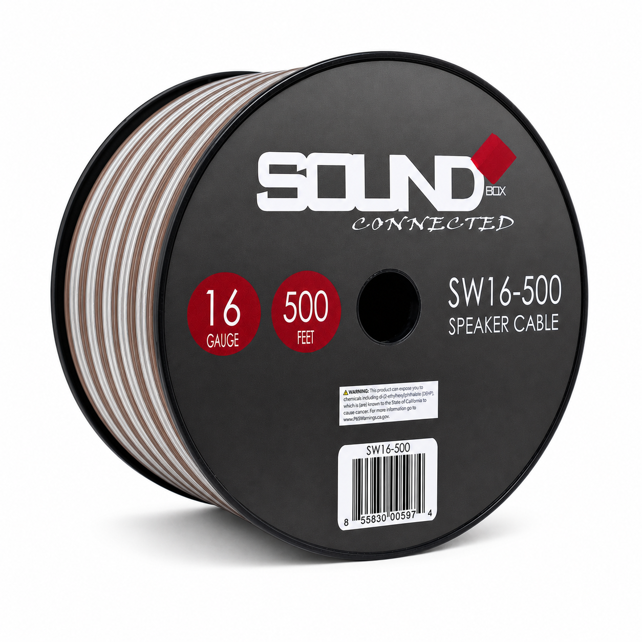 SoundBox SW16-500, 16 Gauge CCA Speaker Wire Spool - 500 Ft