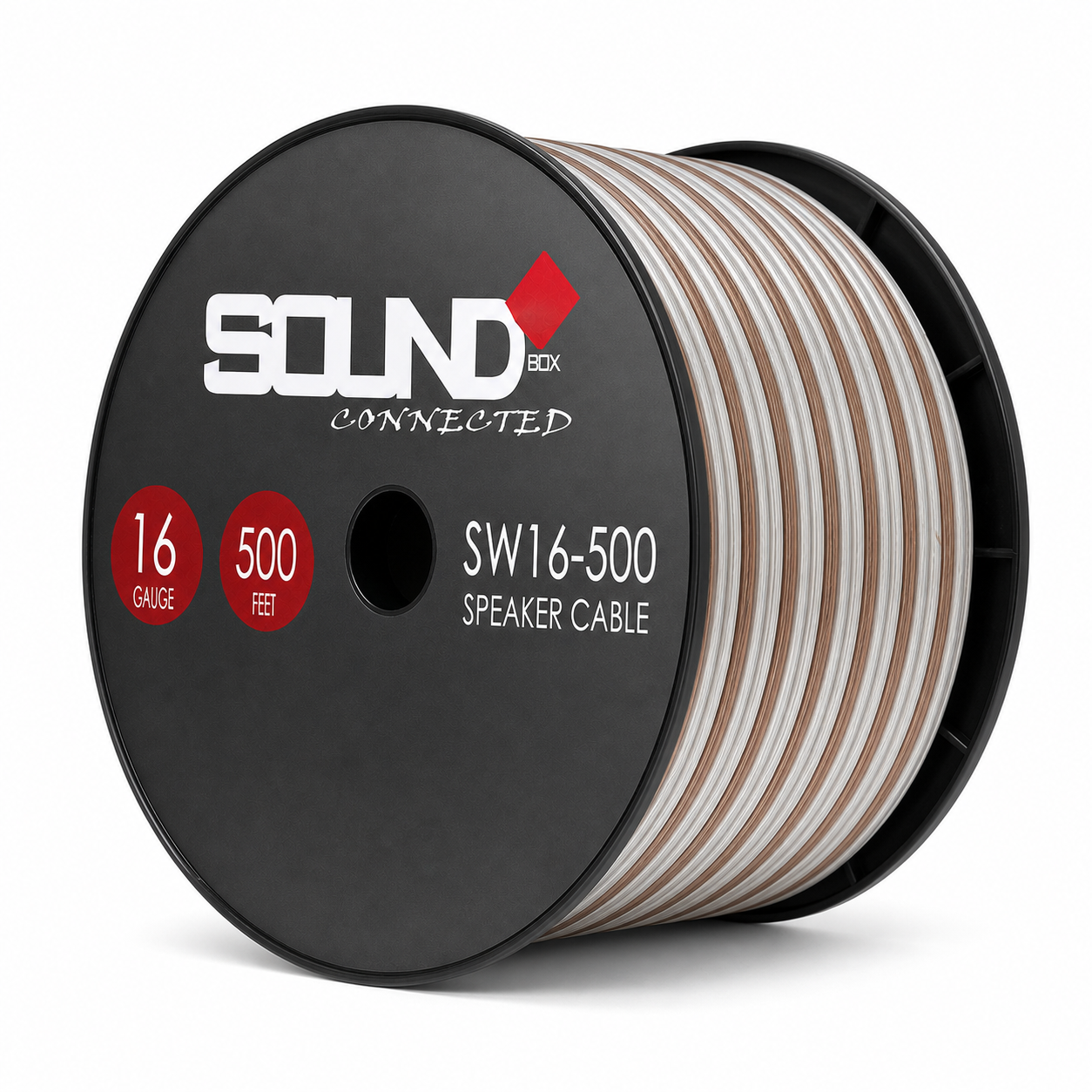 SoundBox SW16-500, 16 Gauge CCA Speaker Wire Spool - 500 Ft