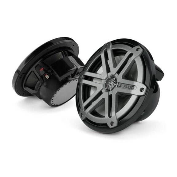 JL Audio M770-TCX-SG-TB, M Series Marine 7.7" Marine Coaxial Speakers, Enclosed Use, Titanium/Black Sport Grille, 100W