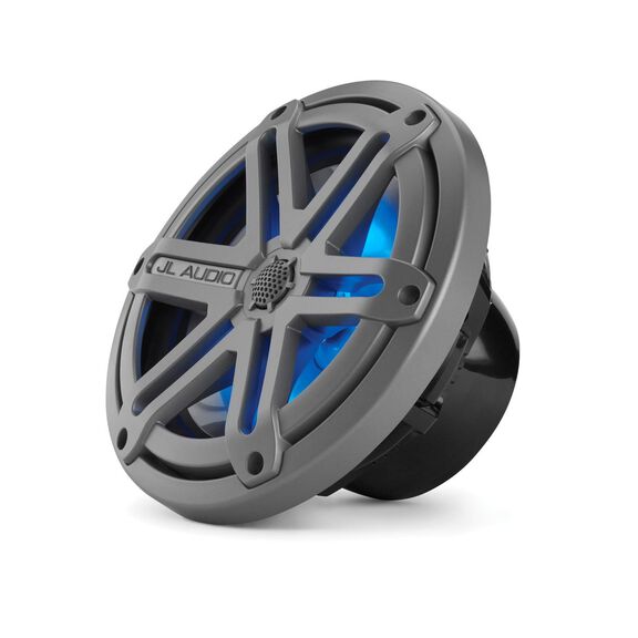 JL Audio MX770-CCX-SG-TLD-B, MX Series Narrow Flange 7.7" Marine Cockpit Coaxial Speakers With LED, Infinite Baffle, Titanium/Black Sport  Grille, 70W