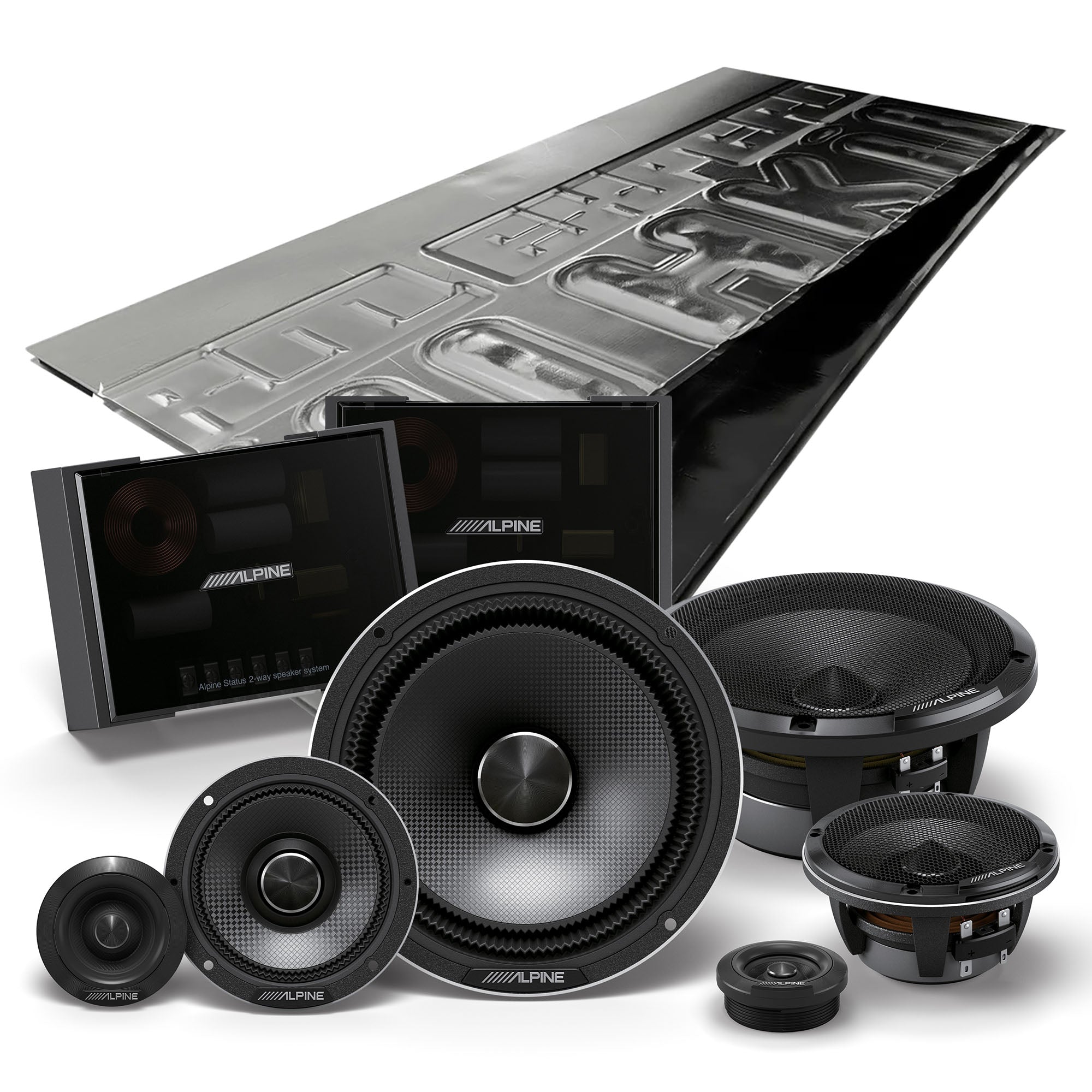 Alpine HDZ-653S, Status Series Hi-Res 6.5" 3-Way Speakers + Damping Kit Bundle