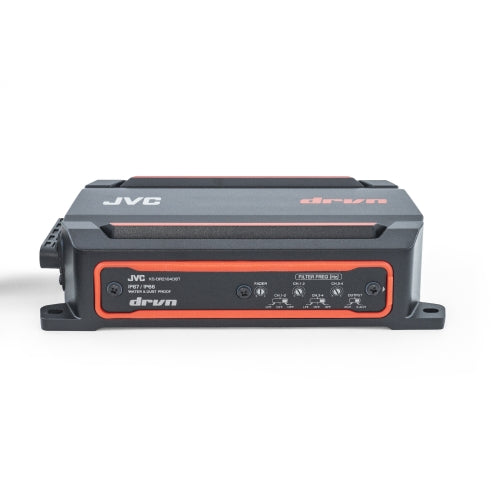 JVC KS-DR2104DBT, DRVN Series 4-Channel Marine Amplifier w/ Bluetooth Streaming - 200W