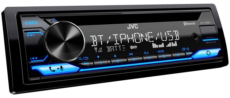 JVC KD-T720BT, Single Din AM/FM/CD  Player w/ Front USB & Aux Inputs
