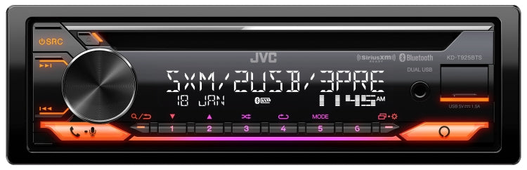 JVC KD-T925BTS, Single Din AM/FM/CD  Player w/ Front USB & Aux Inputs