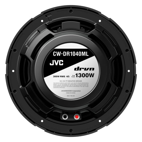 JVC CW-DR1040ML, 10" Marine Subwoofer, Black Grille