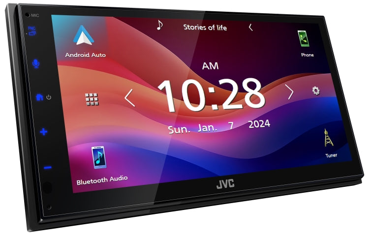 JVC KW-M690BW, 6.8" Double Din Digital Multimedia Receiver w/ Wireless CarPlay & Android Auto Capabilities