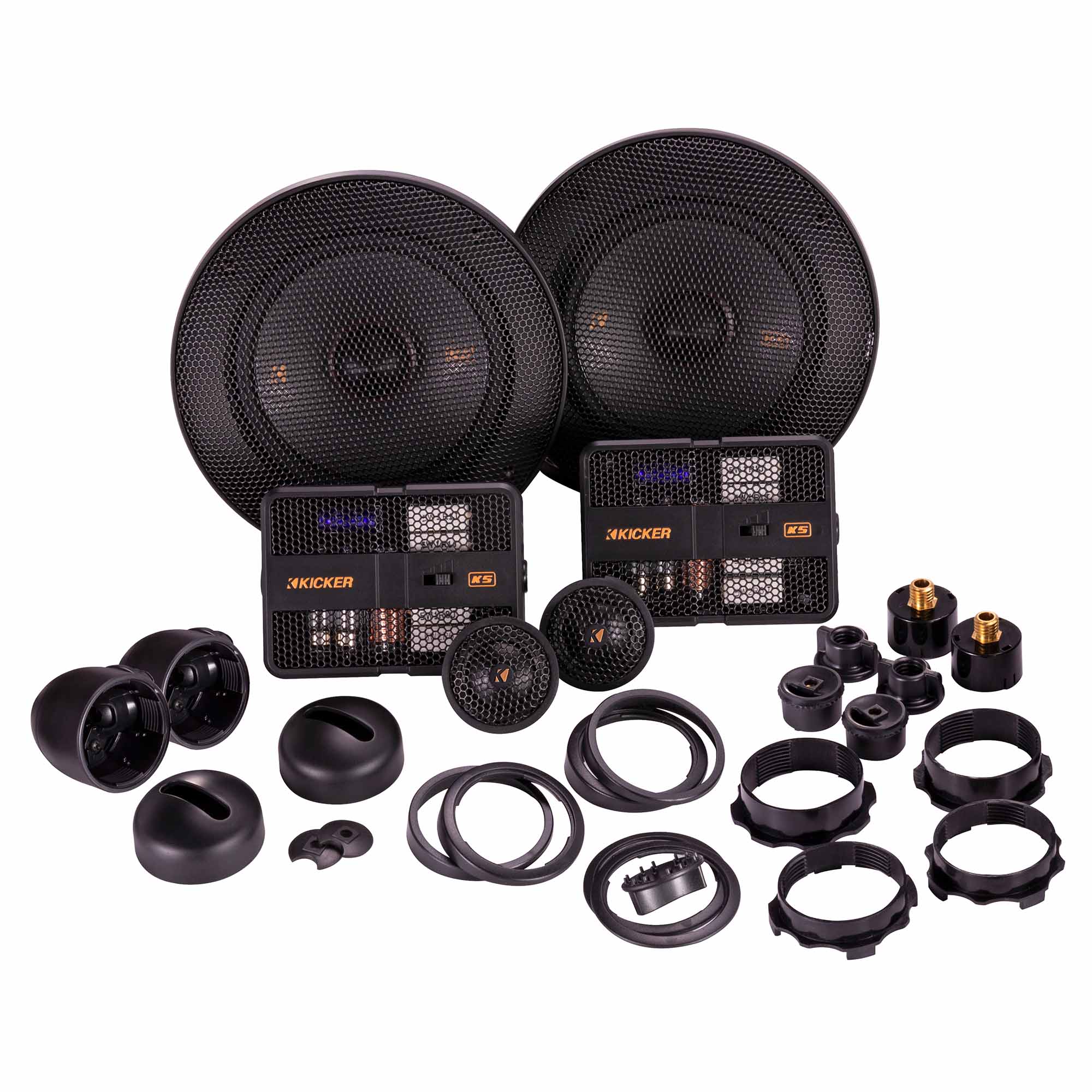 Kicker KSS50, KS Series 5.25" 2-Way 4 Ohm Component Speakers + Damping Kit Bundle