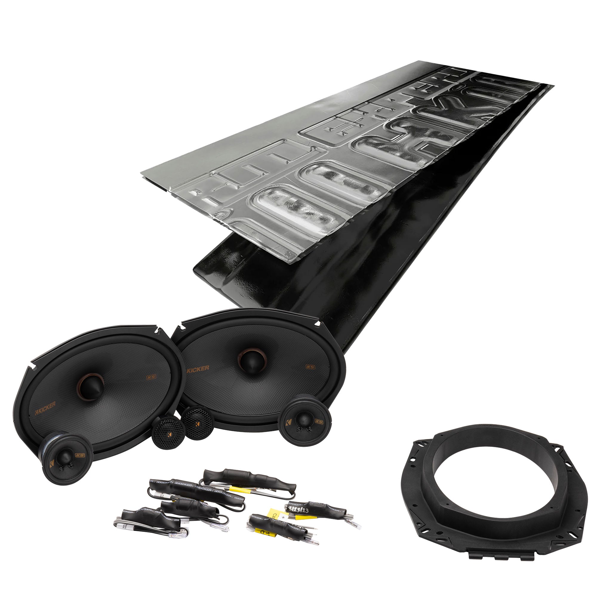 Kicker KSS369, KS Series 6x9" 3-Way 4 Ohm Component Speakers + Damping Kit Bundle